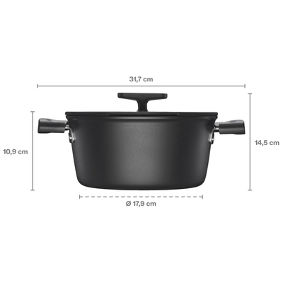 Garnek FISKARS Hard Face 3,5 l 1052227 z powłoką nieprzywierającą i pokrywką