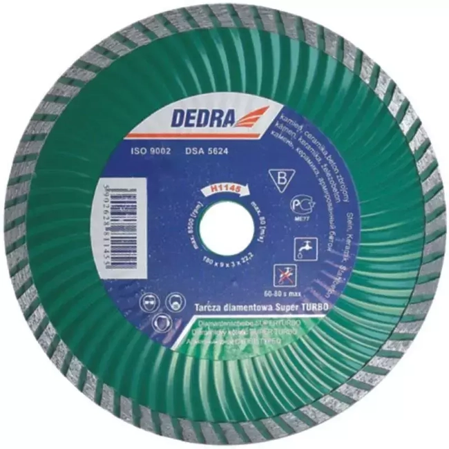 DIAMOND DISC SUPER TURBO DEDRA H1147 230MMX22,2MM