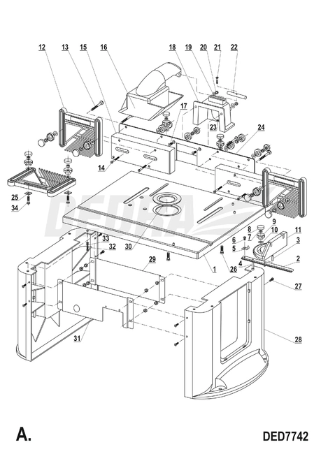 DRIVE UNIT KPL. WITH DEDRA DED7742 SWITCH - XDED7742.100B