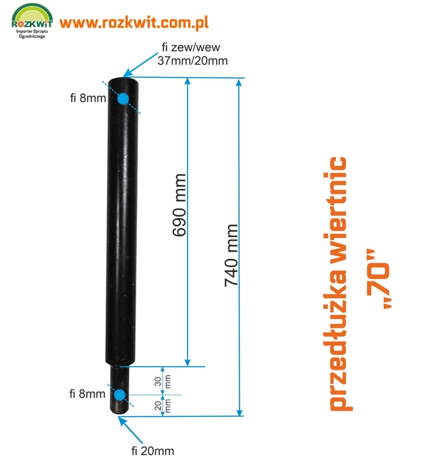 PRODLOUŽENÍ VRTÁKU KASEI MASTERCUT 70 CM FI20