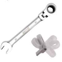 KLUCZ PŁASKO-OCZKOWY Z GRZECHOTKĄ DEDRA 14GP56 22MM CRV, Z PRZEGUBEM