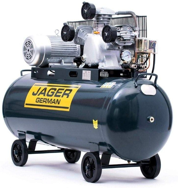 Pístový vzduchový kompresor olejový kompresor JAGER GERMAN 200L 8BAR 549L/Min 400V Výkonné věci