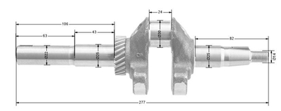 Wał korbowy Loncin LCP70FA LCP70FC B-E5 LC1P68FA CZĘŚĆ ORYGINALNA 130290321-0001