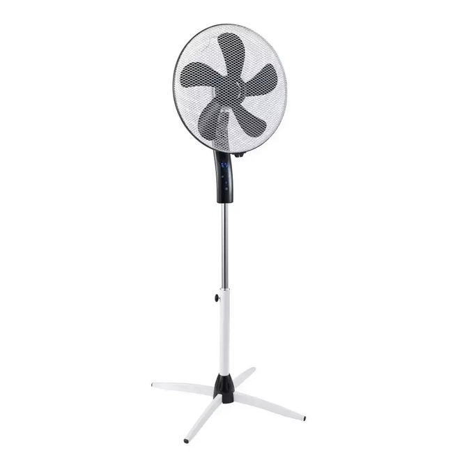 DESCON DA-1608 40W STAND FAN WITH REMOTE CONTROL, 16", BLACK AND WHITE