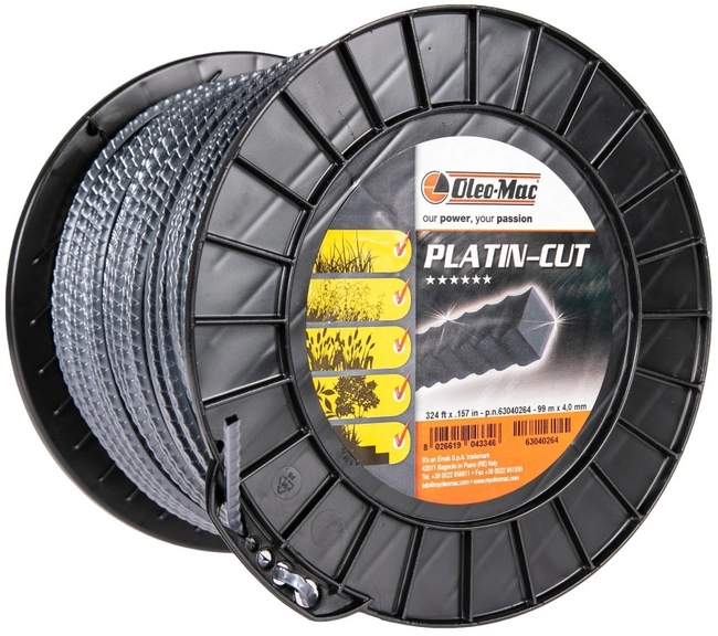 OLEO-MAC PLATIN-CUT 4 mm / 99 m řezná linka. 2-VRSTVÉ PRO KOSU ČTVERCOVÉHO PROFILU , CÍVKA 63040264 - OFICIÁLNÍ DISTRIBUTOR - AUTORIZOVANÝ PRODEJCE OLEO MAC