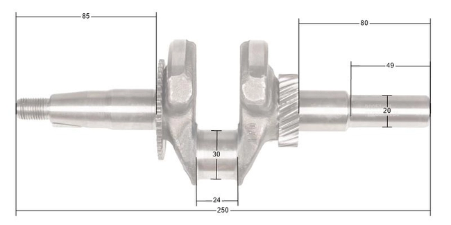 Klikový hřídel Loncin G200F(D) zam.130290787-0001 ORIGINÁLNÍ DÍL 130290051-0001