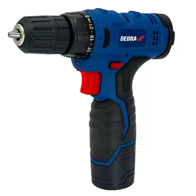 DRILL, SCREWDRIVER DEDRA DED7874 12V, 1.5AH LI-ION, CHUCK 0.8-10MM, 20NM, 21+1 TORQUE SETTINGS