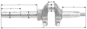 Loncin LC1P70FA klikový hřídel s hřídelí ORIGINÁLNÍ DÍL