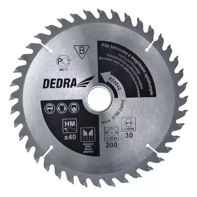 DEDRA H31540 CARBIDE WOOD CIRCULAR SAW BLADE 40 TEETH, ¶.315X30 MM, WIDIA