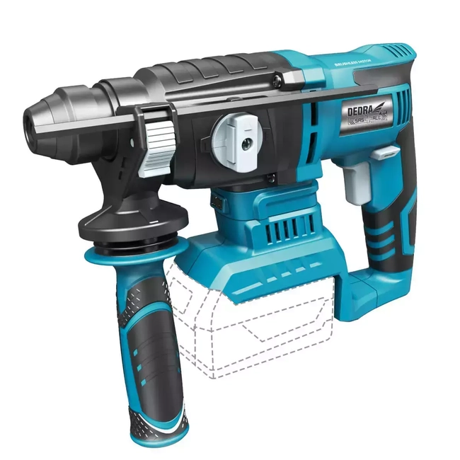 CORDLESS HAMMER DRILL, BATTERY OPERATED 18V DEDRA SAS+ALL DED7148 2.0J, MAX. DRILL DIAMETER 22MM