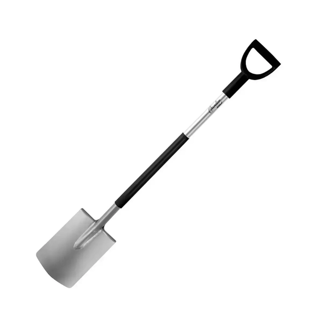 SPADE SPADE STRAIGHT ROUNDED GARDEN DEDRA 80B006 METAL HANDLE, PLASTIC D HANDLE, 122CM