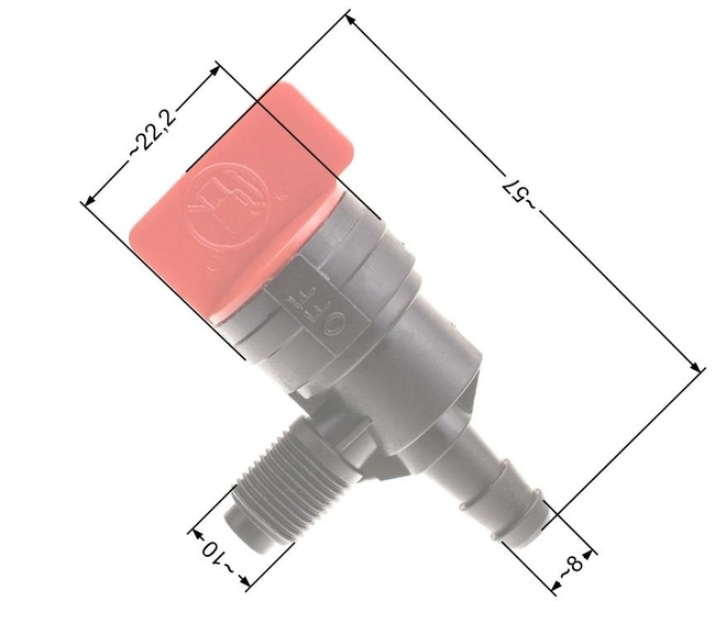 B&S Tecumseh fuel valve 1/4 inch 8mm thread zam zam. 399517 23330013 NZ621