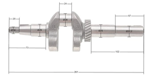 Wał korbowy Loncin 1P61FE LC1P65FE(B) 62 mm CZĘŚĆ ORYGINALNA 130290413-0001