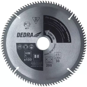 DEDRA H250100 100-TOOTH ALUMINUM CARBIDE CIRCULAR SAW BLADE, ¶.250X30MM, WIDIA