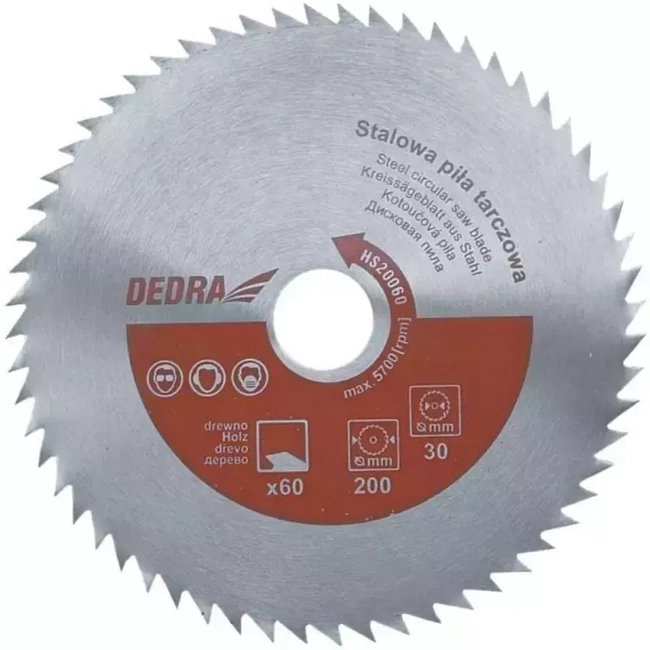 DEDRA HS35060 60 TEETH, 350X30MM STEEL CIRCULAR SAW FOR WOOD