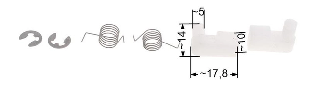 Set of chainsaw takers (2 x taker + 2 x spring + 2 x protection) SPS01-45 CS4500 CS5200 NZ445