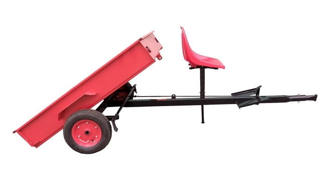 TRAILER WITH SEAT GARDEN HAULER GARDEN CART FOR SOIL PLANTER WITH HANDLE TYPE "TRIUNFO"