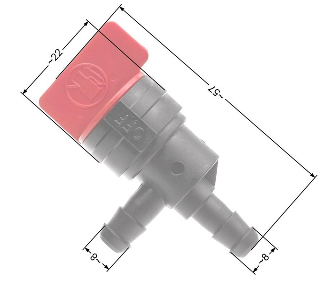 B&S 1/4 inch / 90' / flow zam fuel valve. 494769 698181 NZ619