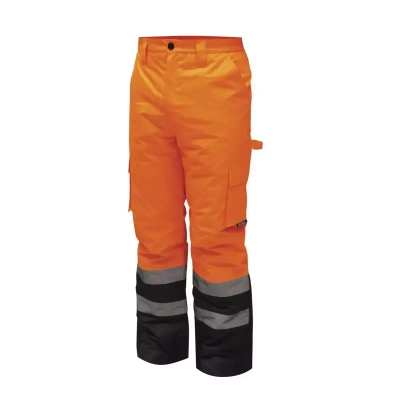 DEDRA BH80SP2-XL spodnie ocieplane robocze ochronne odblaskowe wodoodporne XL pomarańczowe