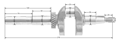 Wał korbowy Loncin LC1P61FE CZĘŚĆ ORYGINALNA 130290443-0001