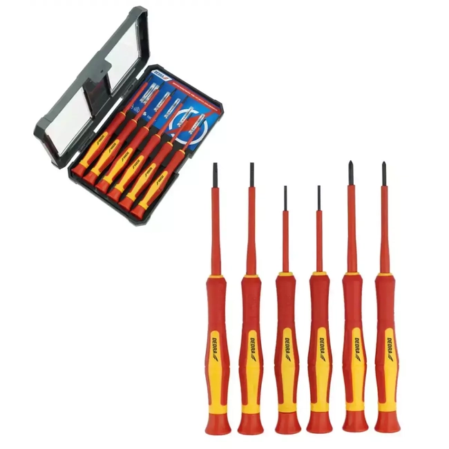 DEDRA 06B040 6PCS SET OF PRECISION INSULATED SCREWDRIVERS