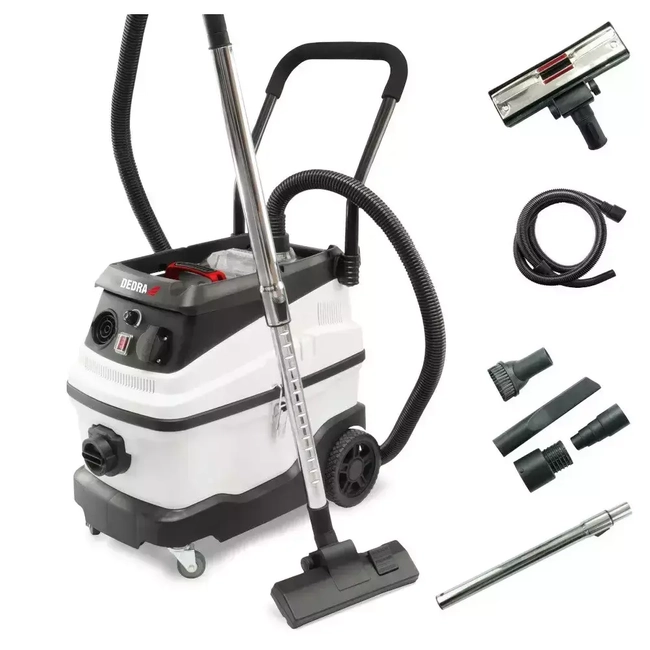 INDUSTRIAL VACUUM CLEANER WITH WATER FILTER DEDRA DED6603 1600W, 30L, FOR WORK WITH GYPSUM