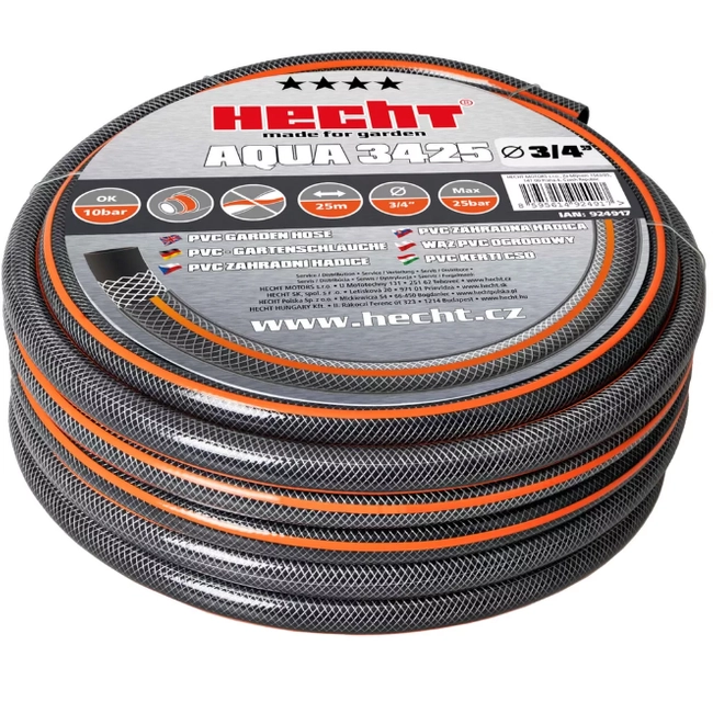 HECHT AQUA 3425 ZAHRADNÍ HADICE 25M 3/4" PRAKTICKÁ - OFICIÁLNÍ DISTRIBUTOR - AUTORIZOVANÝ PRODEJCE HECHT