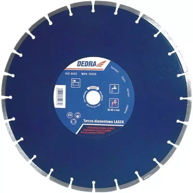 LASER DIAMOND DISC FOR GRANITE, CLINKER, STONE DEDRA H1162 300MMX25,4MM