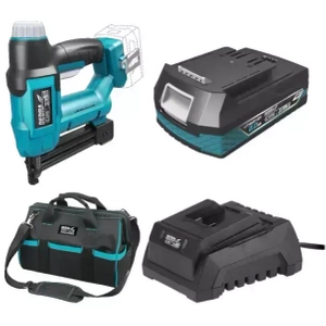 18V CORDLESS TOOL SET, DEDRA SAS+ALL DED7012 2-IN-1 STAPLER, 2.0AH BATTERY, CHARGER, 16" BAG