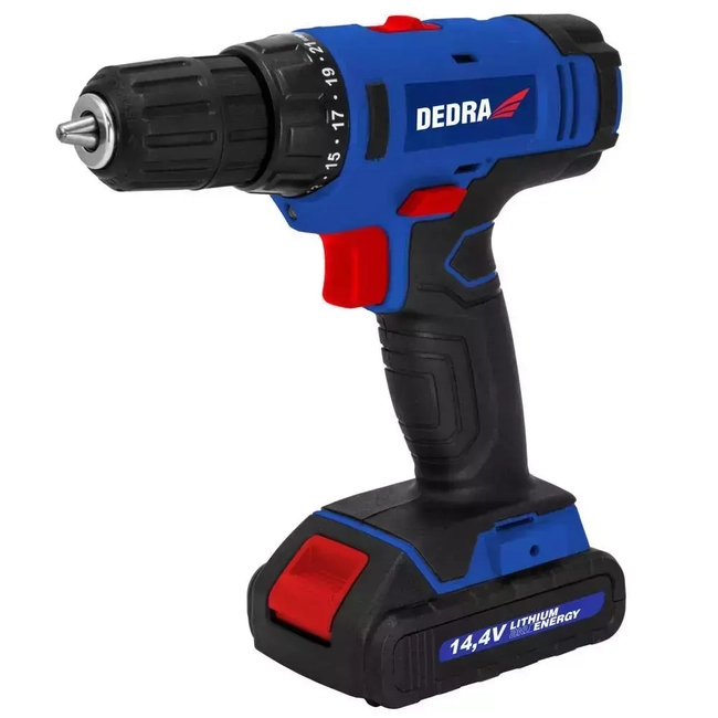 DRILL, SCREWDRIVER DEDRA DED7878 14.4V, 1.5AH LI-ION, CHUCK 0.8-10MM, 2 GEARS, 26NM, 21+1 TORQUE SETTINGS, LED