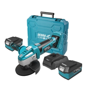 TOOL SET IN DEDRA SAS+ALL CASE DED7030A06, ANGLE GRINDER, TWO 4AH BATTERIES, CHARGER