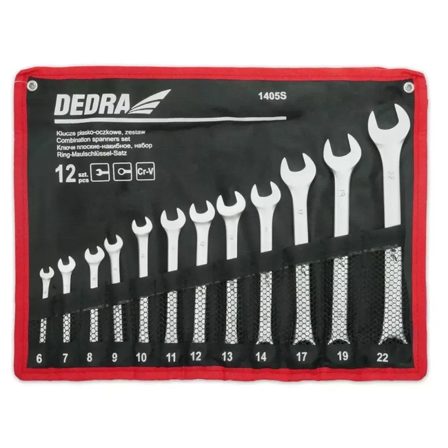 SADA KLÍČŮ DEDRA 1405S 12 KS.CRV FLAT.6-14,17,19,22MM,POKROWIEC