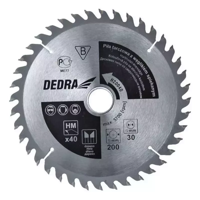 DEDRA H35080 80 TOOTH CARBIDE WOOD CIRCULAR SAW BLADE, ¶.350X30MM, WIDIA