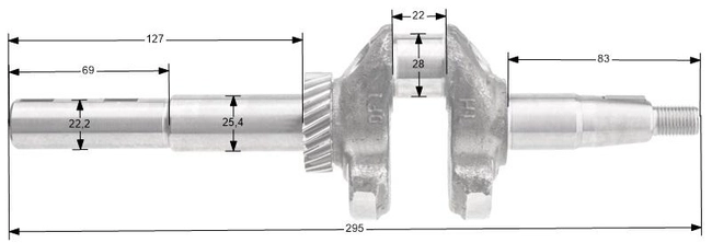 Loncin LC1P70FA klikový hřídel s hřídelí ORIGINÁLNÍ DÍL