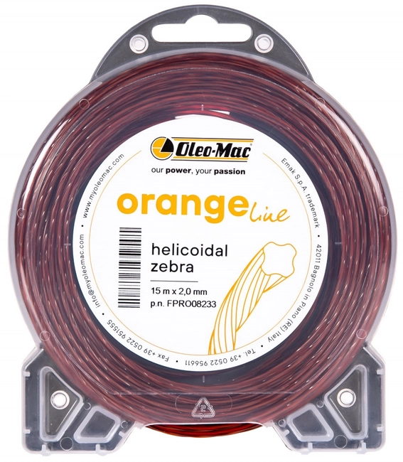 OLEO-MAC Orange line 2,4mm / 15 m cutting line. FOR SCYTHE SPIRAL PROFILE , SPOOL FPRO08234 - OFFICIAL DISTRIBUTOR - AUTHORIZED OLEO MAC DEALER