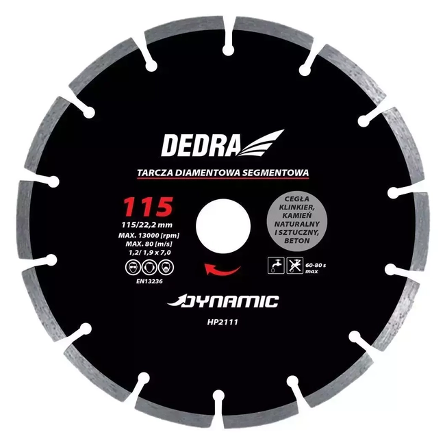 DEDRA HP2118E 300MMX25.4MM DYNAMIC DIAMOND TILE DISC