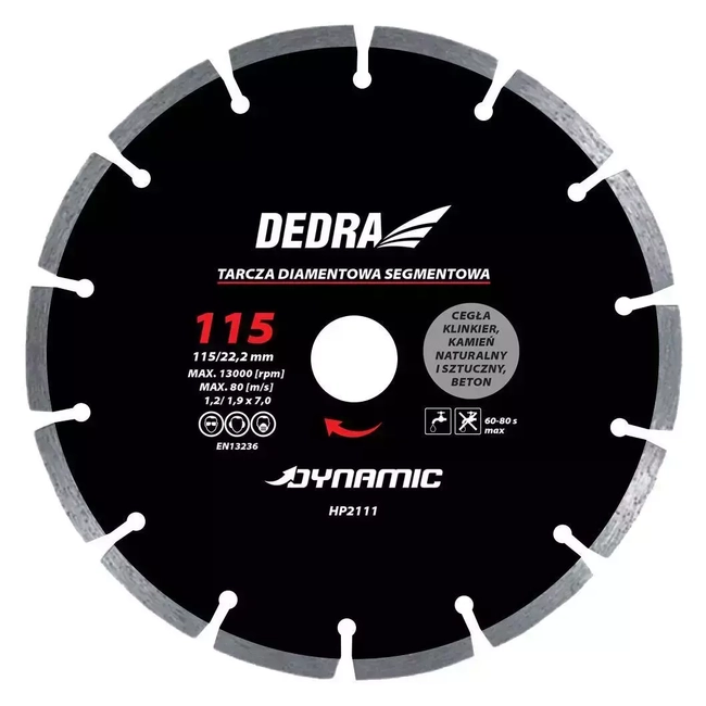 DEDRA HP2119E 350MMX25.4MM DYNAMIC DIAMOND TILE DISC