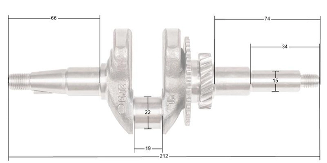 Klikový hřídel Loncin LC40ZB20-1.7Q LC148F-2 ORIGINÁLNÍ DÍL 130290687-0001