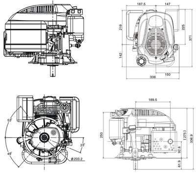 SILNIK LONCIN LC1P65FE-B DO KOSIARKI SPALINOWY BENZYNOWY 3.3 KM 139 cm3 WAŁ PIONOWY WALCOWY 22x62mm MOTOR HONDA ,VANGUARD , B&S , BRIGGS & STRATTON, KOHLER, KAWASAKI