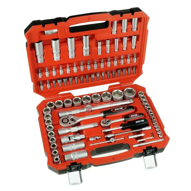 LARGE SOCKET WRENCH SET HILLEN&AMP;MOHR 17K094 CRV 94 PCS. 18X1/2&QUOT;, 13X1/4&QUOT;