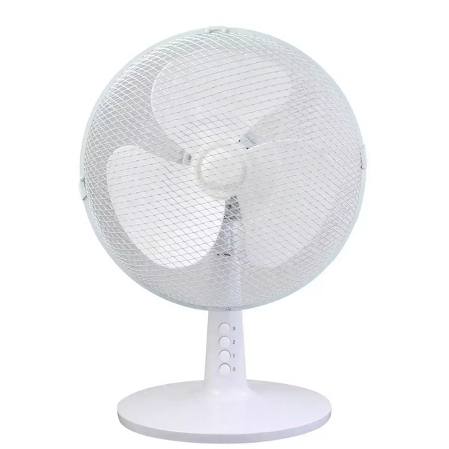 STOLNÍ VENTILÁTOR DESCON DA-1203 35W, 12", BÍLÝ