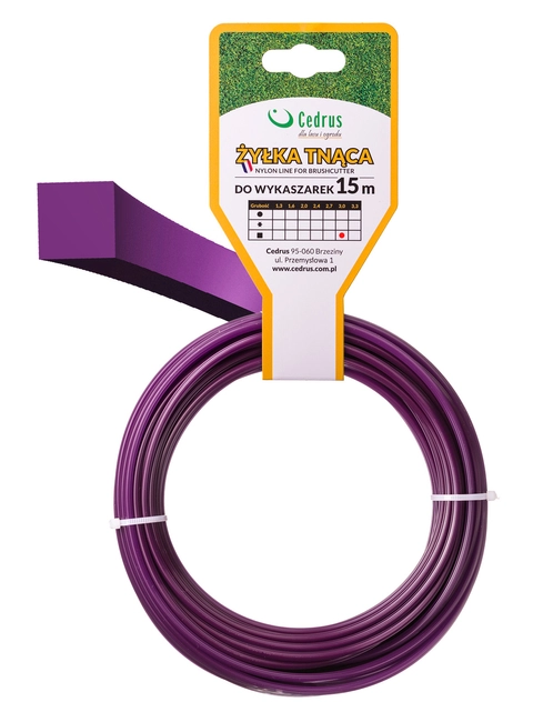 Cutting line 3.0/15m k square purple CEDRUS PIN006 - OFFICIAL DISTRIBUTOR - AUTHORIZED DEALER CEDRUS